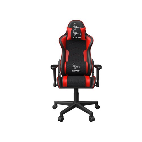 GEMBIRD Gaming chair SCORPION black mesh red skin accents
